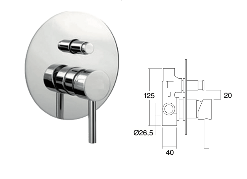 Built-in bath-shower mixer Izas