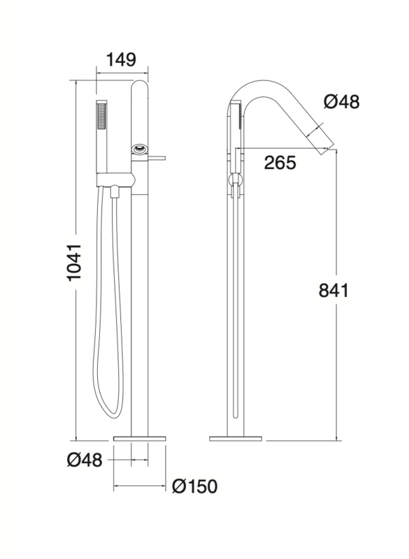 Izas floor standing bathroom mixer column