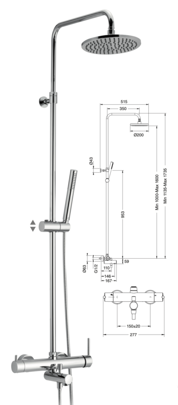 Thermostatic bath-shower column Izas
