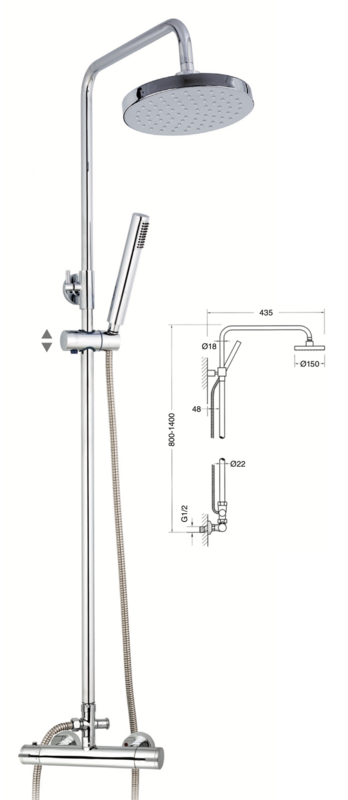 Thermostatic shower column Izas
