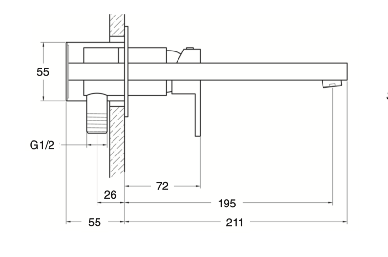 Tizziano built-in wall-mounted washbasin mixer