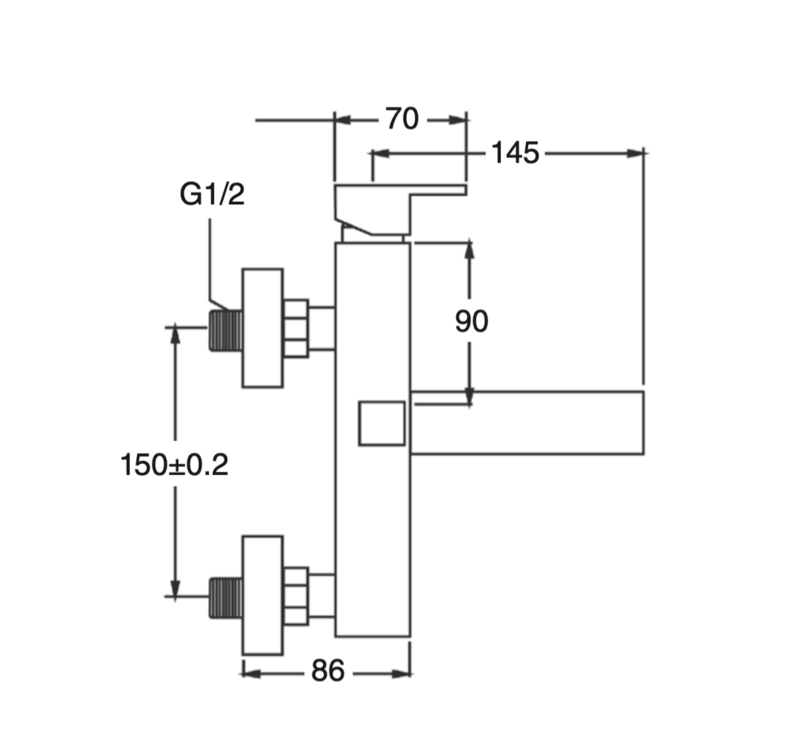 Bath-shower mixer with Tizziano shower equipment