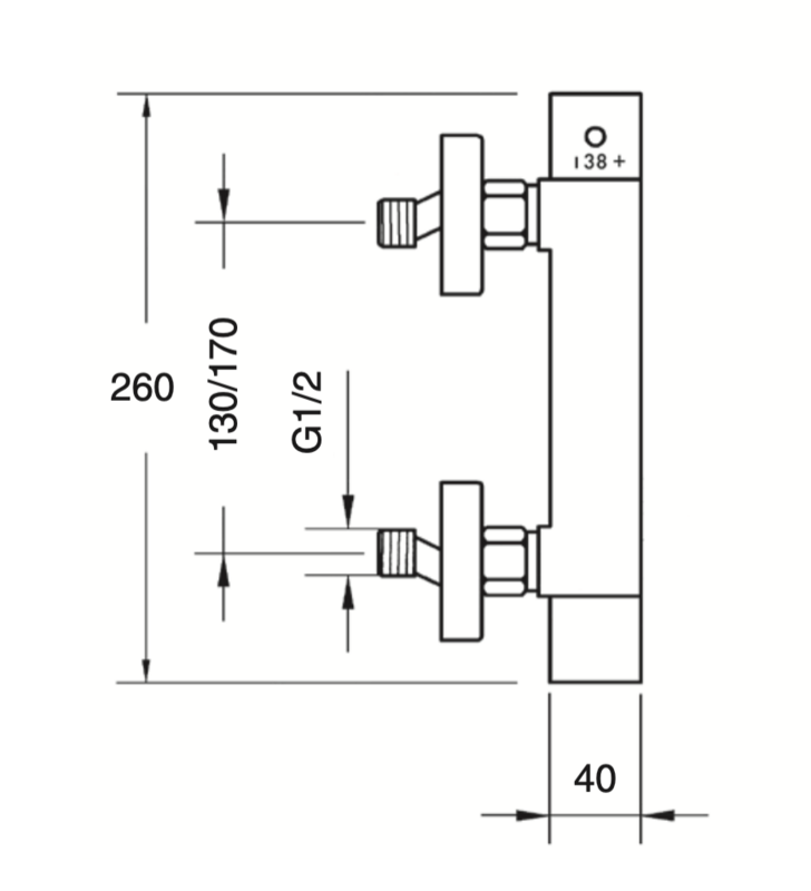 Thermostatic shower mixer with Gaudí shower equipment