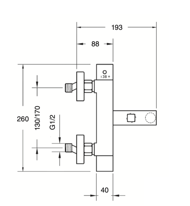 Thermostatic bath-shower mixer with Gaudí shower equipment