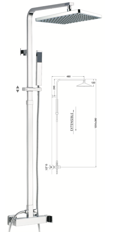 Tizziano telescopic shower column