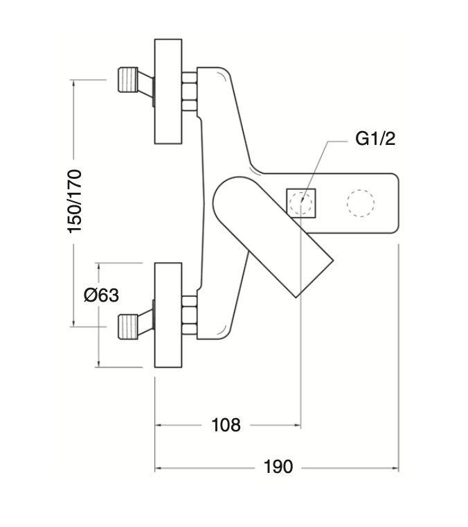 Bath-shower mixer with Moncayo shower equipment