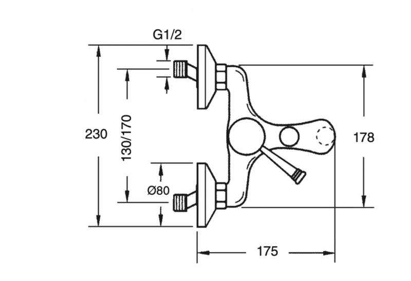 Bath-shower mixer with Lanuza shower equipment