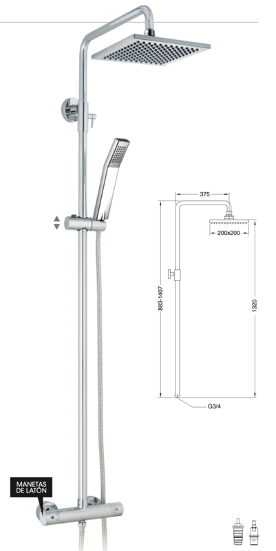 Miró thermostatic shower column
