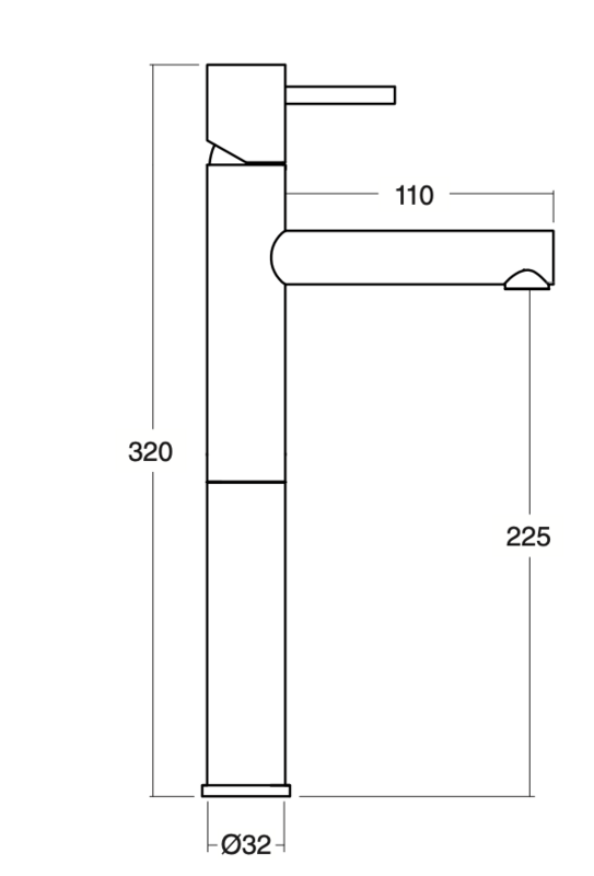 High basin mixer straight spout Veral