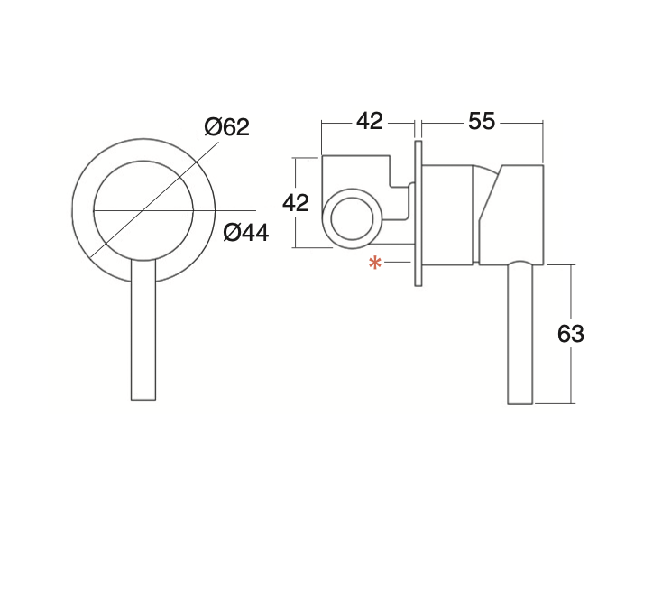 Built-in shower mixer Veral
