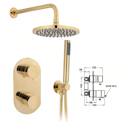 Ainsa 2-way built-in thermostatic shower set