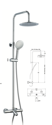 Columna termostática baño-ducha telescópica Ainsa