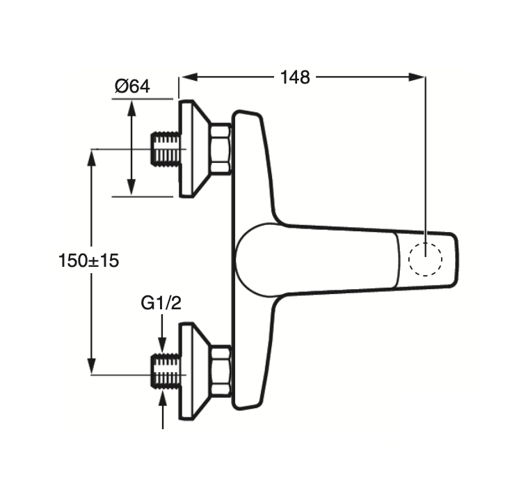 Bath-shower mixer with Isábena shower equipment