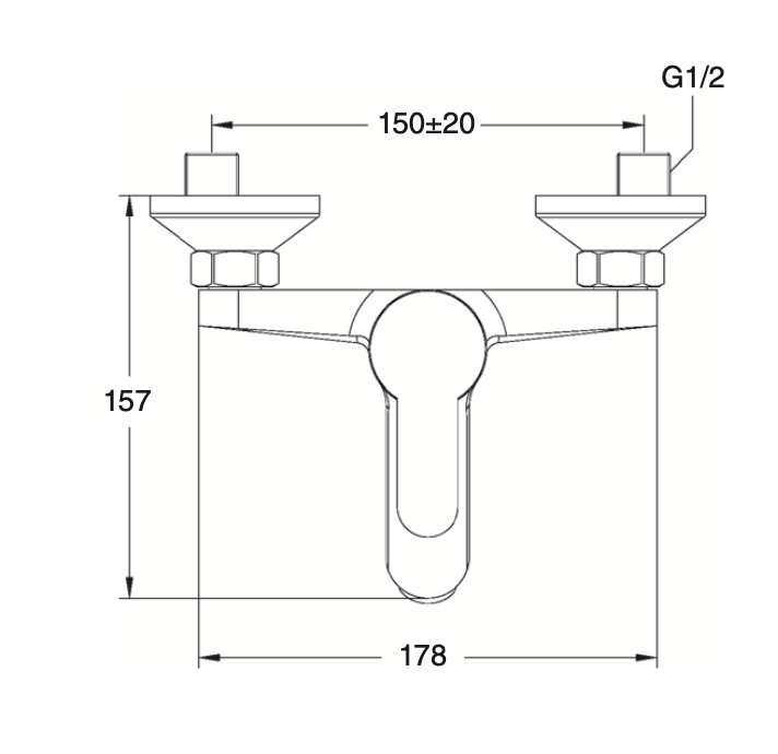 Bath-shower mixer with Leyre shower equipment
