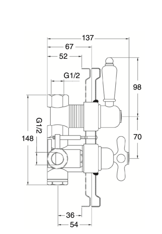 Venice built-in thermostatic mixer