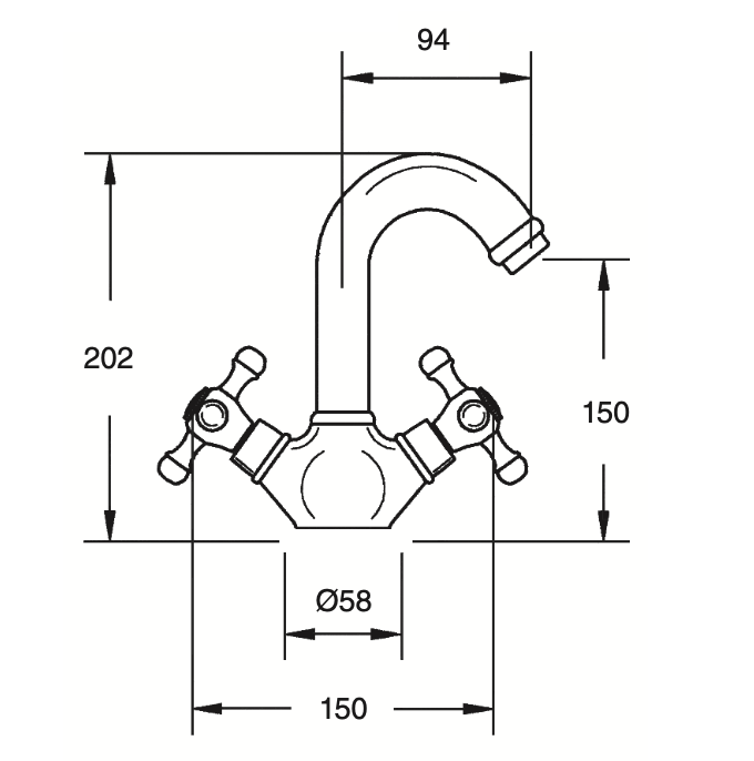Aragon washbasin monobloc