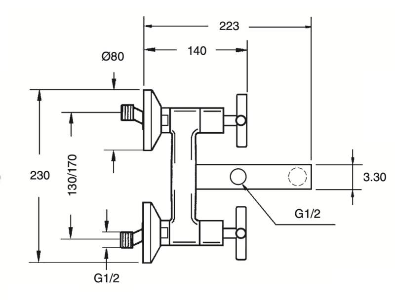 Bath-shower group with Jalón shower equipment