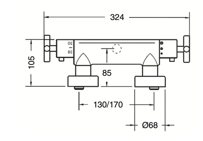 Thermostatic shower mixer with Jalón shower equipment