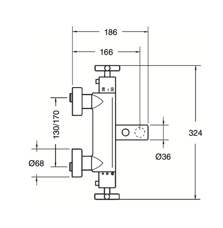 Thermostatic bath-shower mixer with Jalón shower equipment