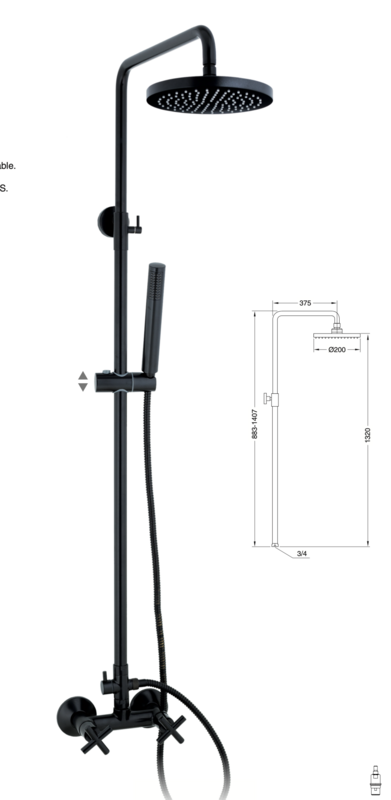 Jalón wall-mounted shower column