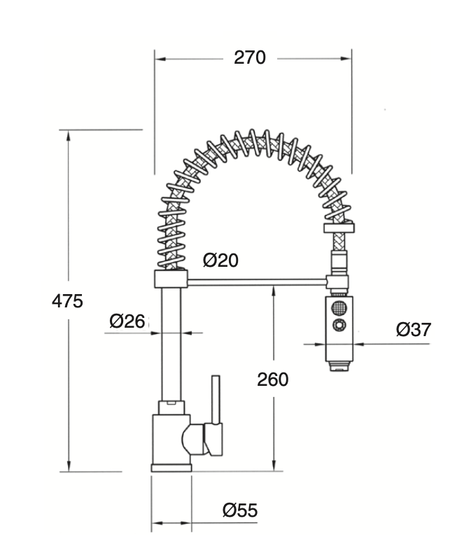 Spiral sink mixer