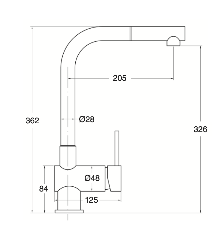 Bubal extendable sink mixer