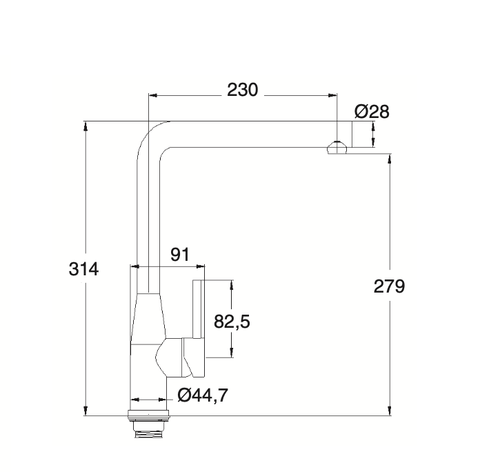 Iris stainless steel sink mixer