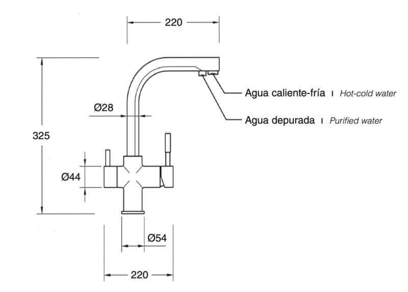 3-way sink mixer (Osmosis) Ibón
