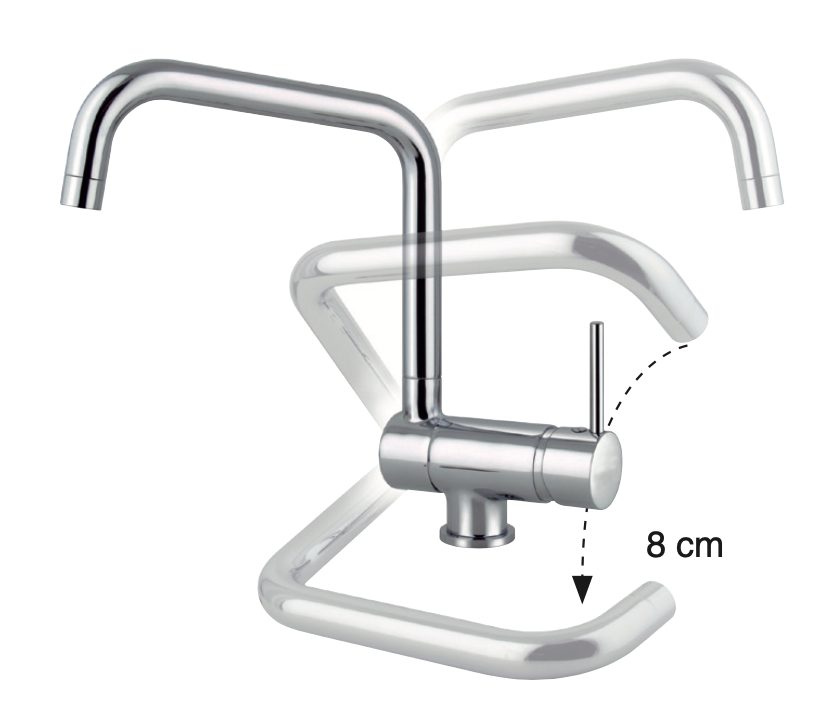 Fold-down sink mixer