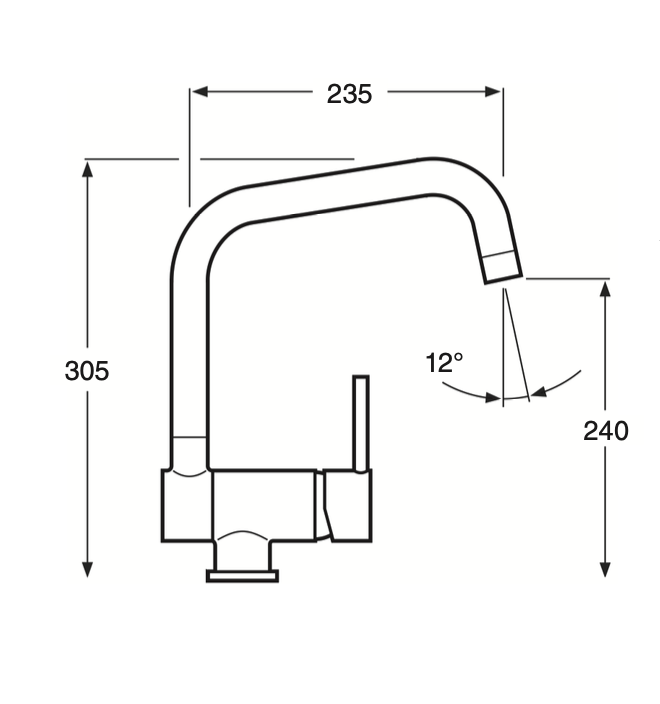 Fold-down sink mixer