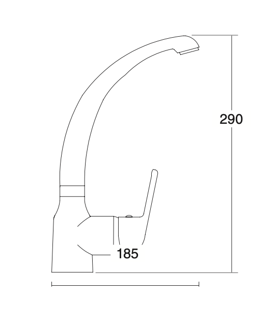 Sink mixer with cast spout