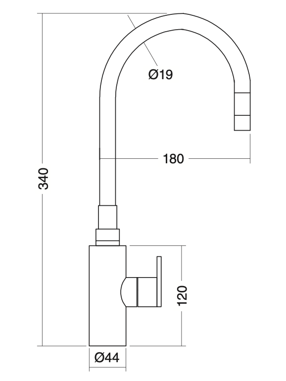 Cisne single-lever sink mixer