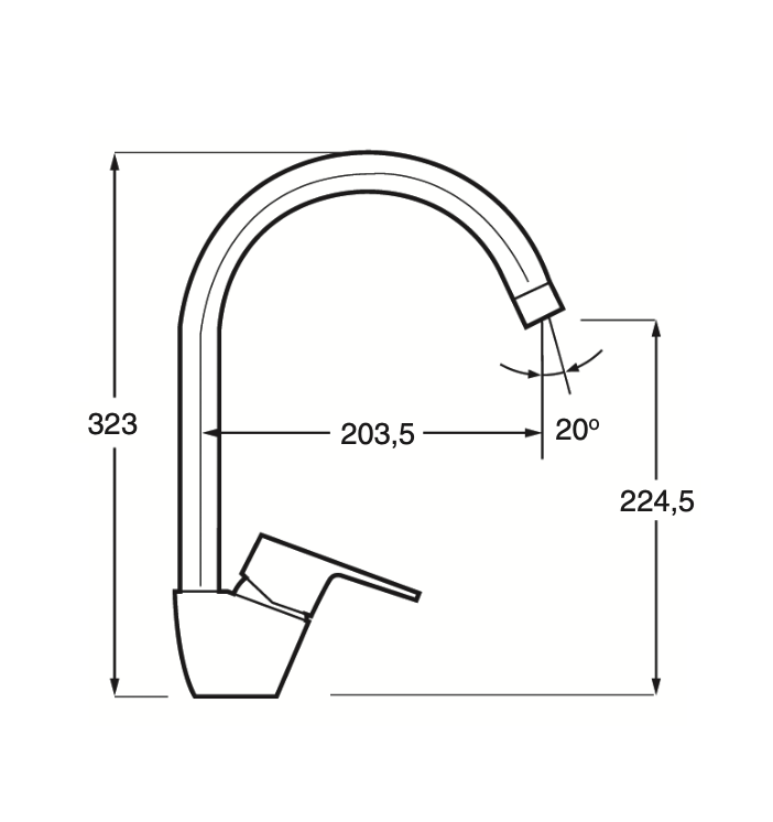 Gala single-lever sink spout