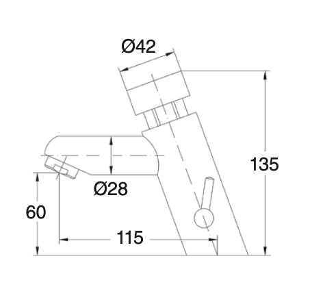 Pre-regulated timed basin mixer
