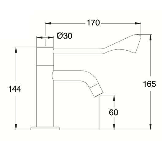 Izas gerontological washbasin mixer 1 water