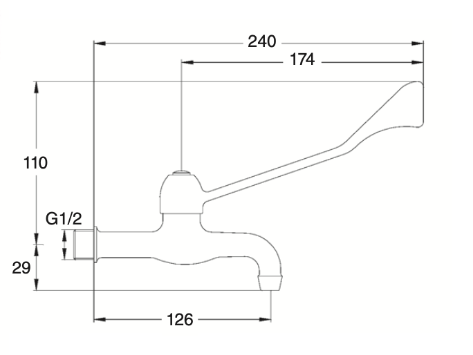 Gerontological wall tap 1 water