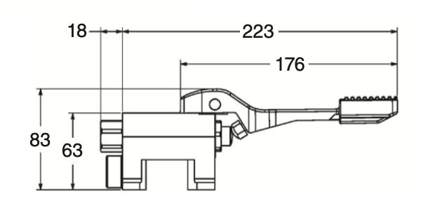 Floor-mounted 1-water pedal tap
