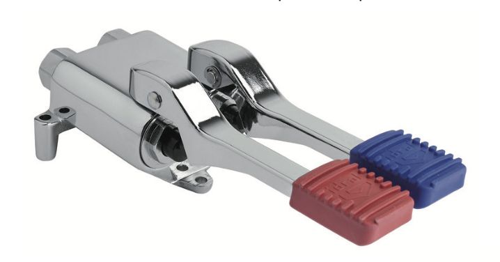 Floor-mounted 2-water foot mixer tap