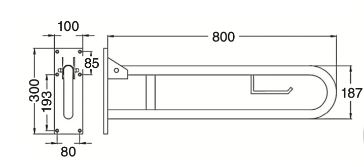 Stainless steel folding bar for toilet