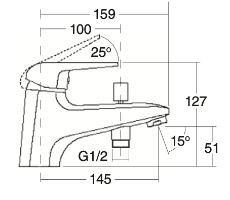 Basin mixer with shower function