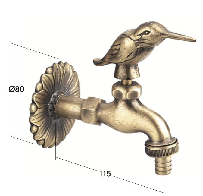 Bird front tap hose outlet 1/2&quot;
