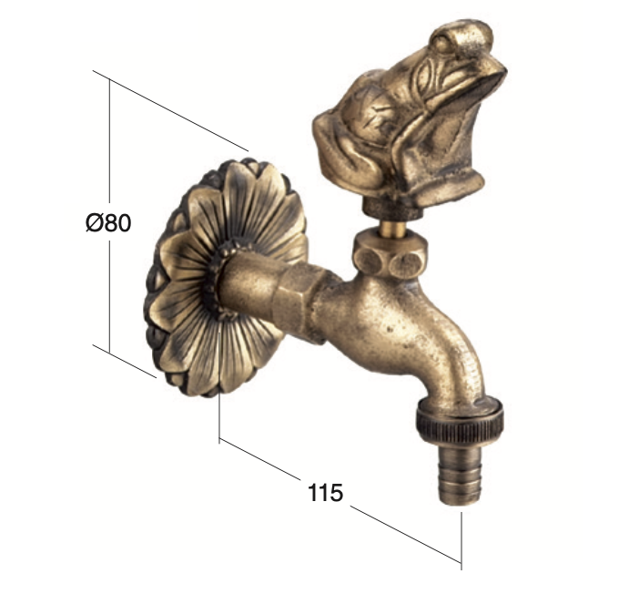 Grifo frontal rana salida manguera 1/2"