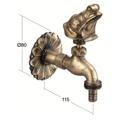 Frog front tap 1/2&quot; hose outlet