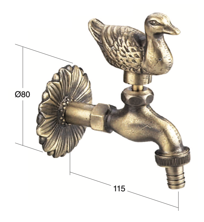 1/2&quot; hose outlet duck front faucet