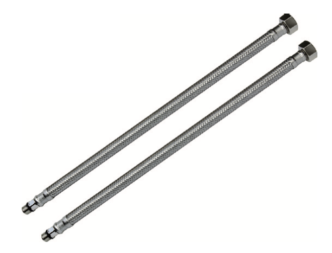 Set of flexible connections for hose taps