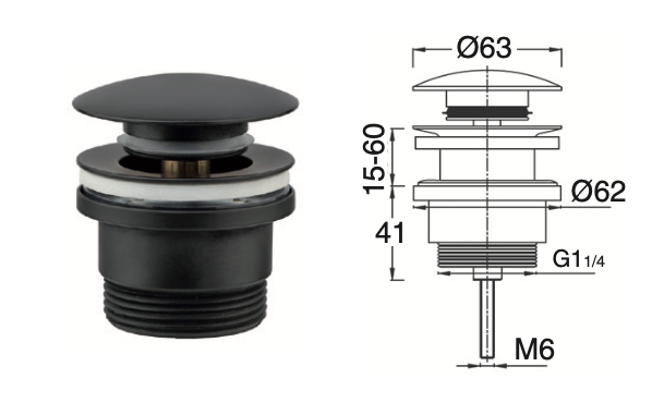 Click clac valve adaptable to old installations