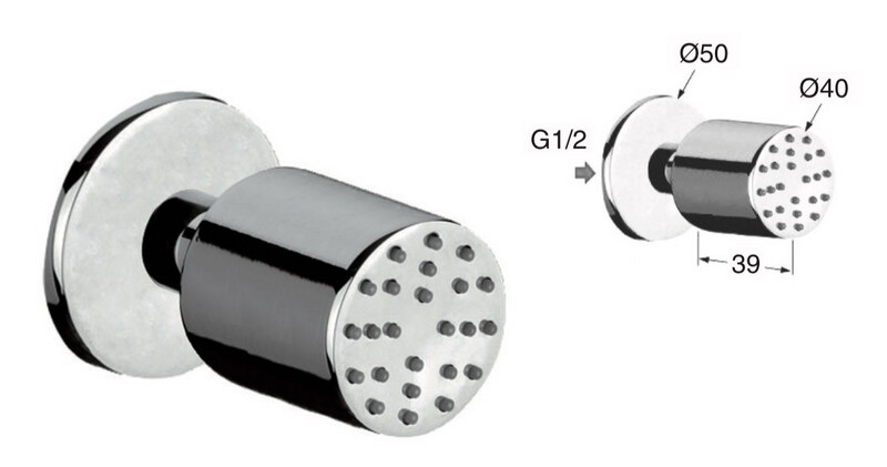Minimalist side shower jet shower head