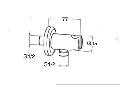 Izas shower support with water intake