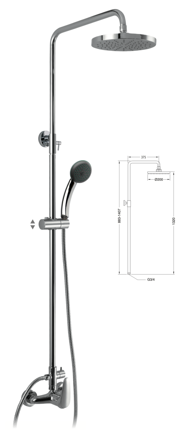 Cerler single-lever shower column