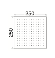 Anti-limescale ABS shower head 25x25cm
